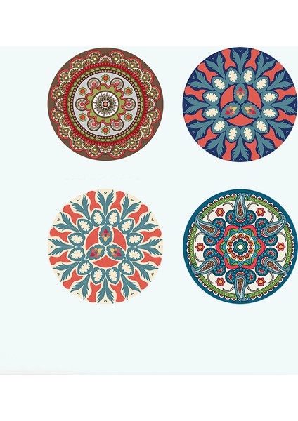 4 Adet 22X22CM Mandala Amerikan Servisleri Masa Örtüleri (Yurt Dışından)