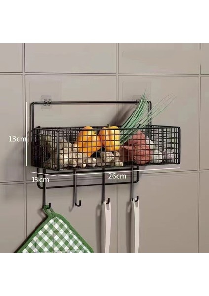 Siyah Metal Mutfak Düzenleyici Kancalı Meyve Sebze Sepeti (Yurt Dışından) fiyatları