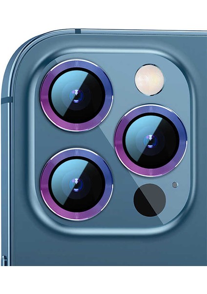 Apple iPhone 13 Pro Max Cl-07 Temperli Cam Kamera Lens Koruyucu Renkli