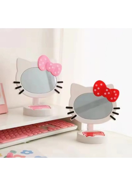 Hello Kitty Taraklı Masa Üstü Makyaj Aynası