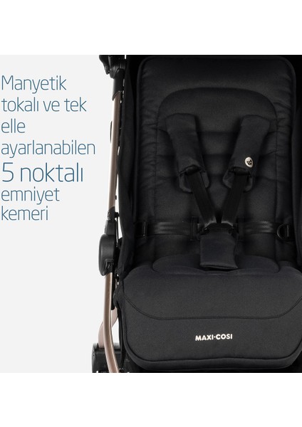 Eva-Cabriofix I-Size Otomatik Katlanan Seyahat Sistem Kompakt Bebek Arabası Gold-Black