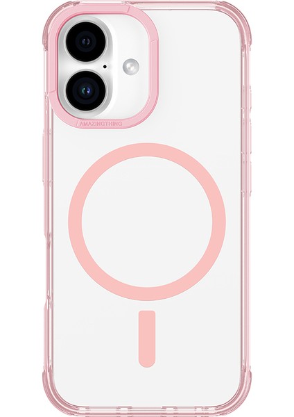 iPhone 16 Kılıf Magsafe Şarj Özellikli Amazingthing Omni Serisi Kapak Pembe