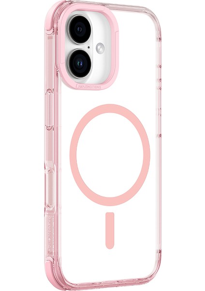 iPhone 16 Kılıf Magsafe Şarj Özellikli Amazingthing Omni Serisi Kapak Pembe