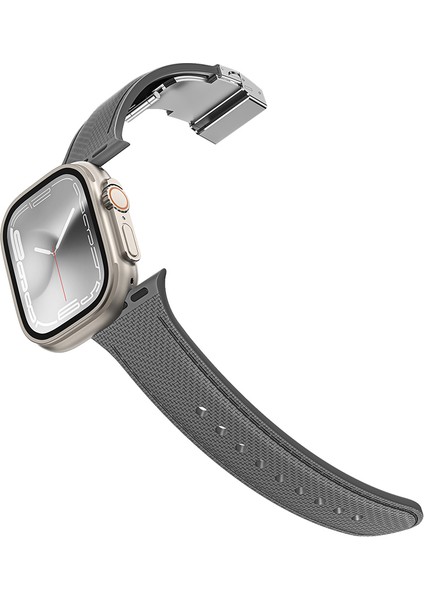 Watch 10 42MM Amazingthing Titan Swift Deri Dokulu Silikon Kordon Gri fiyatları