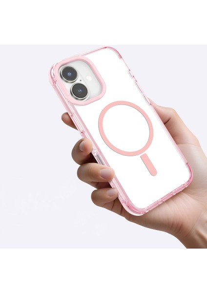 iPhone 16 Kılıf Magsafe Şarj Özellikli Amazingthing Omni Serisi Kapak Pembe