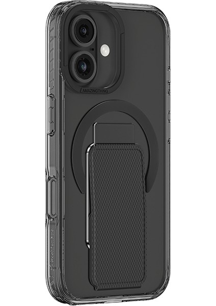 iPhone 16 Plus Kılıf Magsafe Şarj Özellikli Standlı Amazingthing Titan Pro Plus Kapak Siyah