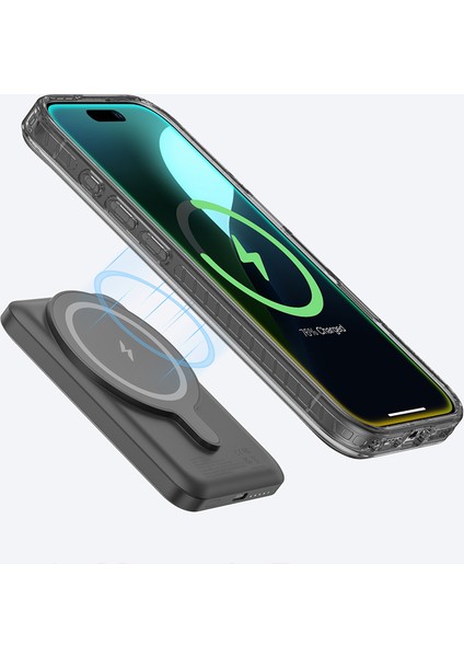 iPhone 16 Plus Kılıf Magsafe Şarj Özellikli Standlı Amazingthing Titan Pro Plus Kapak Siyah