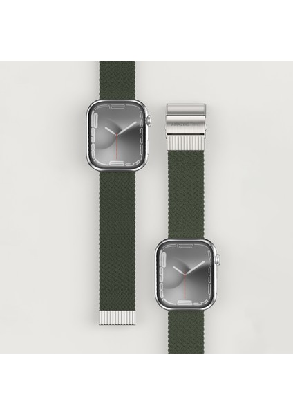 Watch 38MM Amazingthing Titan Weave 2.seri Sport Örgü Kordon Koyu Yeşil