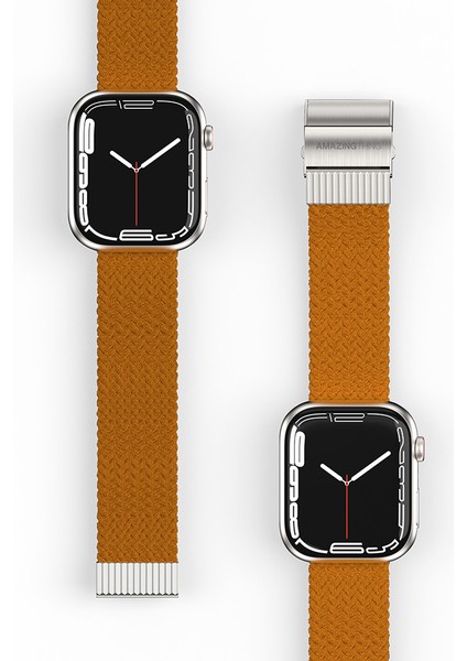 Watch 38MM Amazingthing Titan Weave Örgü Sport Kordon Kahverengi indirimleri