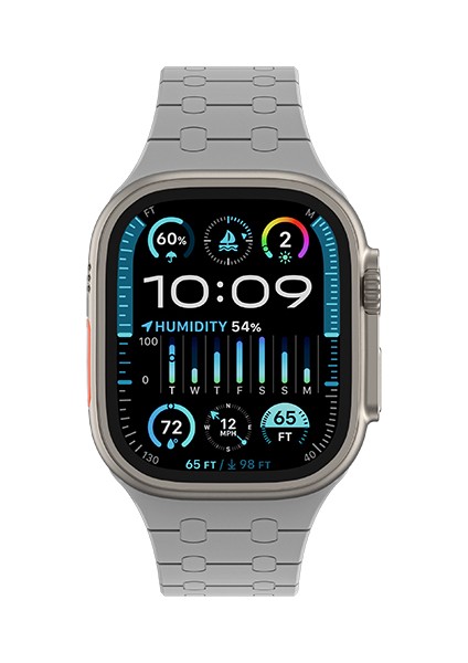 Watch 10 46MM Amazingthing Smoothie Sport Magnetik Tak Çıkar Silikon Strap Kayış Gri-Mavi fırsatları