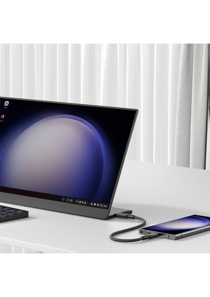 Type-C To Type-C Kablo Amazingthing Thunder Pro Usb3.2 Gen2 Pd3.1 120CM 240W 4K@60Hz Siyah