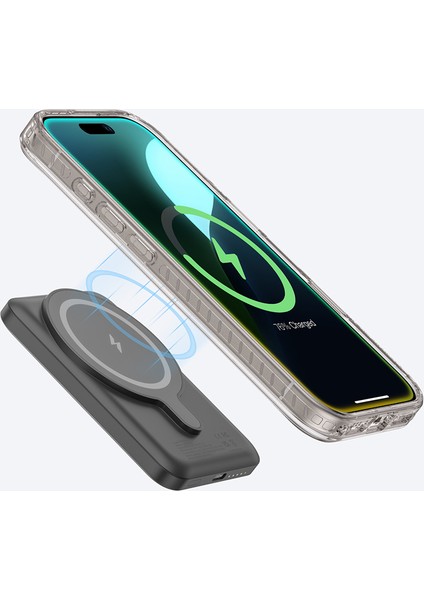 iPhone 16 Pro Kılıf Magsafe Şarj Özellikli Standlı Amazingthing Titan Pro Plus Kapak Gri