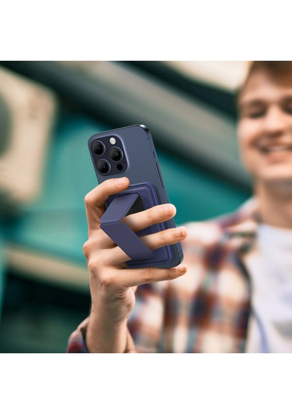 Glamour Link Fonksiyonel Çok Yönlü Standlı Magnetik Kartlık Mavi