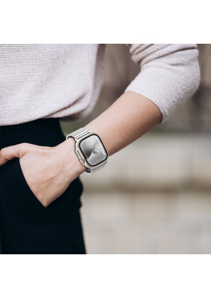 Watch 10 46MM Amazingthing Titan Steel Metal Kordon Gümüş fırsatları
