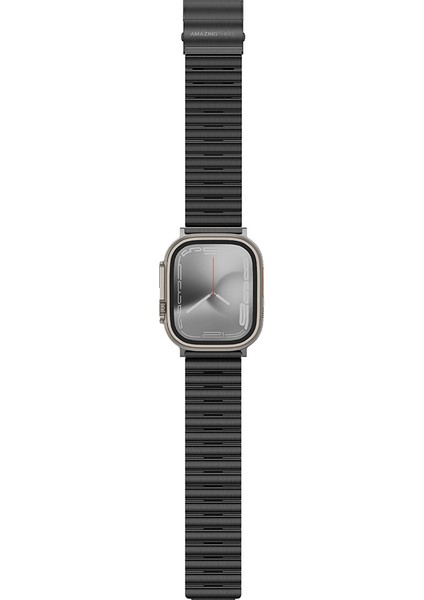 Watch Ultra 49MM Amazingthing Titan Steel Metal Kordon Siyah modelleri