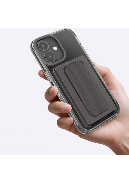 iPhone 16 Kılıf Magsafe Özellikli Standlı Kartlıklı Set Amazingthing Omni Adventure Serisi Siyah