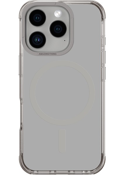 iPhone 16 Pro Kılıf Magsafe Şarj Özellikli Amazingthing Omni Serisi Kapak Gri