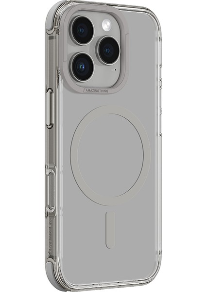 iPhone 16 Pro Kılıf Magsafe Şarj Özellikli Amazingthing Omni Serisi Kapak Gri