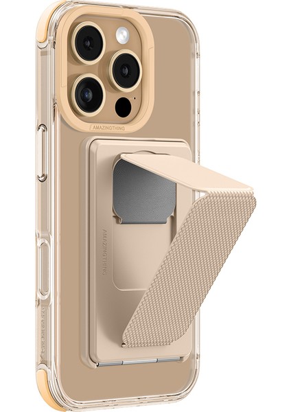 iPhone 16 Pro Max Kılıf Magsafe Uyumlu Standlı Kartlıklı Set Amazingthing Omni Adventure Serisi Rose