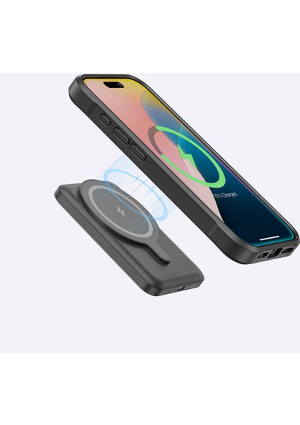 iPhone 16 Kılıf Magsafe Özellikli Standlı Kartlıklı Set Amazingthing Glamour Luxe Serisi Kapak Siyah
