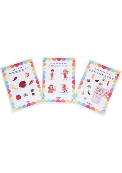 The Grade 2-6 Yaş Yaz-Sil Duyu Kavramları Eğlenceli ve Eğitici Set Etkinlik Kitabı (13 Sayfa-A4 Boyutunda)