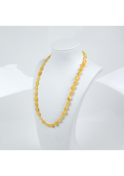 Doğal Damla Kehribar 59CM Kolye