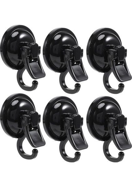 6 Paket Ağır Hizmet Tipi Vakum Vantuzlu Kancalar Güçlü Kancalar Çelenk Askısı Kurulumu Kolay ve Banyo Için Çıkarılabilir Siyah (Yurt Dışından)