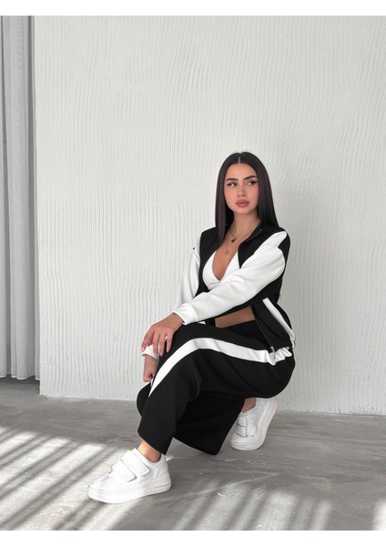 Modal Kumaş Saten Şeritli Eşofman Takımı