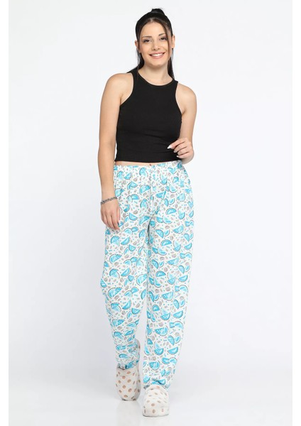 Kadın Beli Lastikli Desenli Pijama Altı