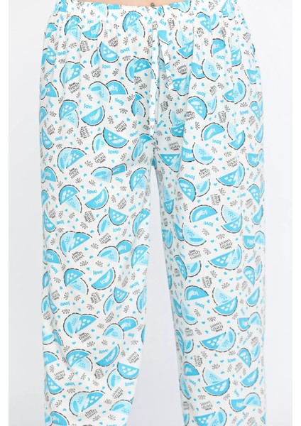 Kadın Beli Lastikli Desenli Pijama Altı
