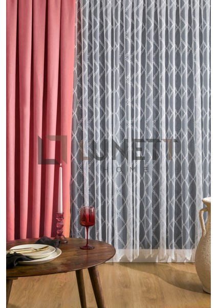 Kullanıma Hazır Pembe Rengi Pilesiz Ekstraforlu Düz Dikim Fon Perde Tek Kanat 9212 modelleri