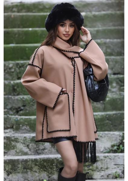 Kadın Nakış Detaylı Atkılı Kaşe Ceket fiyatları