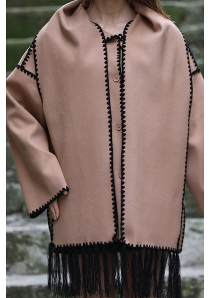 Kadın Nakış Detaylı Atkılı Kaşe Ceket modelleri