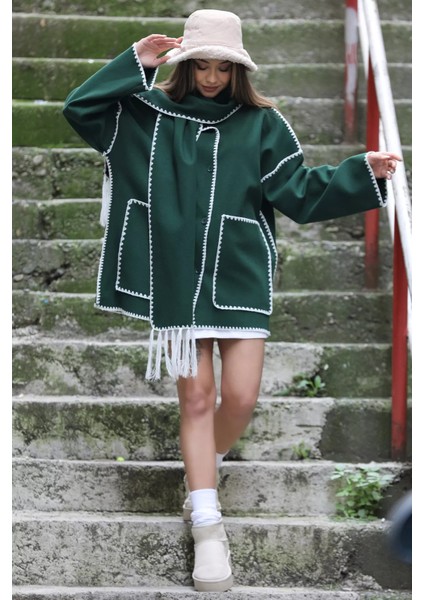 Kadın Nakış Detaylı Atkılı Kaşe Ceket fiyatları