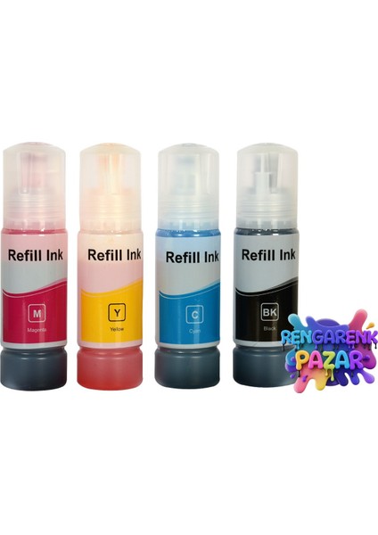 103 Mürekkep Epson L3110/L3111/L3150/L3151/L4150/L6190/L6160/L4160 Kutusuz(Muadil)4 Lü takım set ecotank yazıcılara uyumlu fiyatları