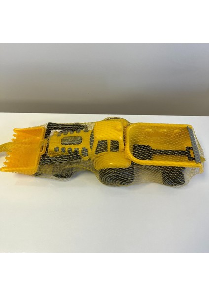 Sarı Siyah Şirin Kum Kepçesi Kürekli ve Kum Taşıyıcılı Traktör | 43X15 cm | Mavi Su Dünyası