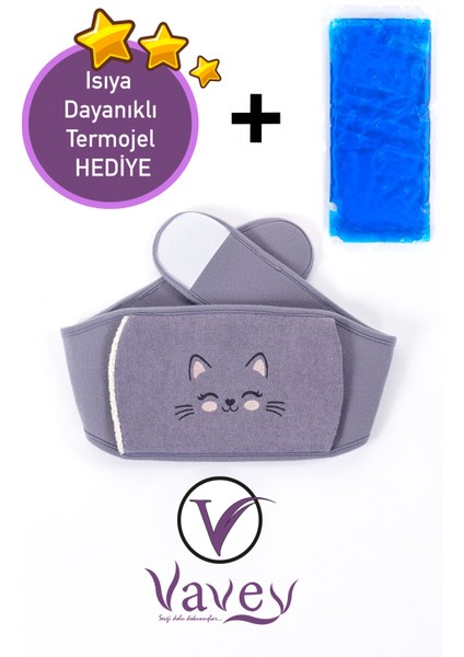 Özel Gün Kemeri Bel-Diz-Omuz-Boyun Ağrılarılarına Son Termojel Hediyeli Kemer Kedicik Antrasit Renk indirimleri