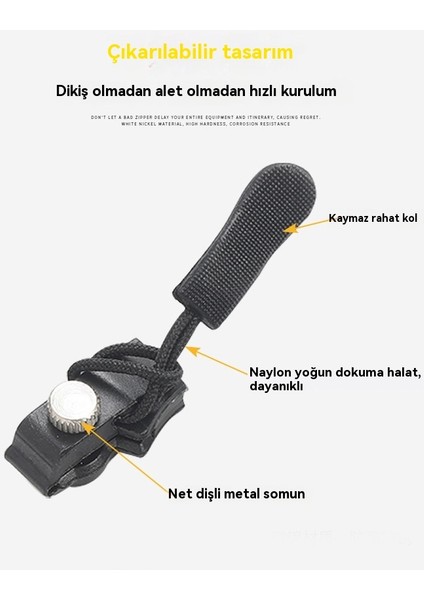 Fermuar Onarım Değiştirme Metal Fermuar Sırt Çantası Ceket Giysiler Çıkarılabilir Fermuar Kafası (Yurt Dışından) fiyatları
