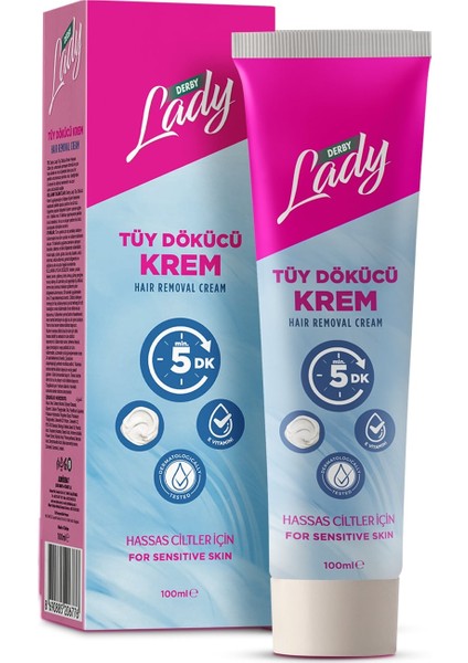 Lady Tüy Dökücü Krem Hassas Ciltler Için 100MLX12 Adet
