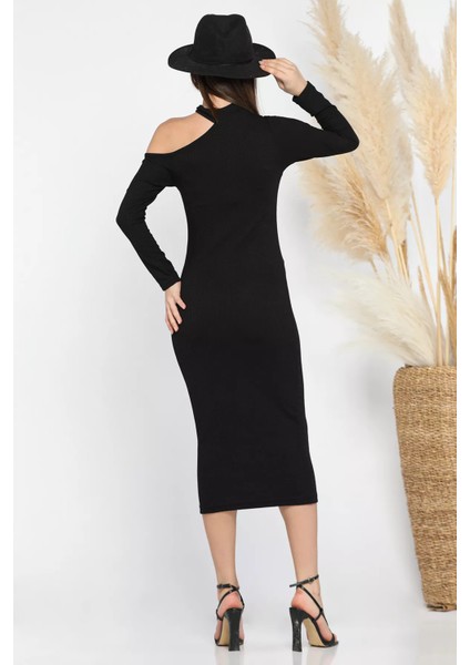 Omuz Dekolteli Likralı Elbise modelleri