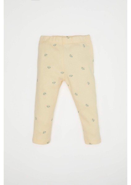 Kız Bebek Pijama Takımı Desenli Uzun Kollu Fitilli Kaşkorse Üst Beli Lastikli Uzun Alt D8294A5NS