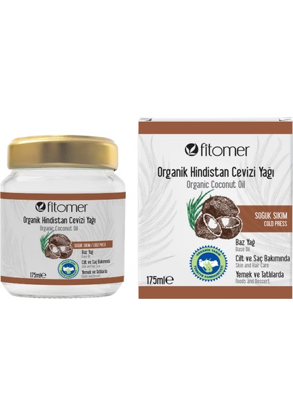 Organik Hindistan Cevizi Yağı 175 ml Soğuk Sıkım