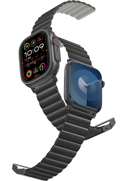 Apple Watch Serisi 38/40/41/42/44/45/49MM Uyumlu Amazing Thing Glamour Sense Deri Kordon Siyah indirimleri