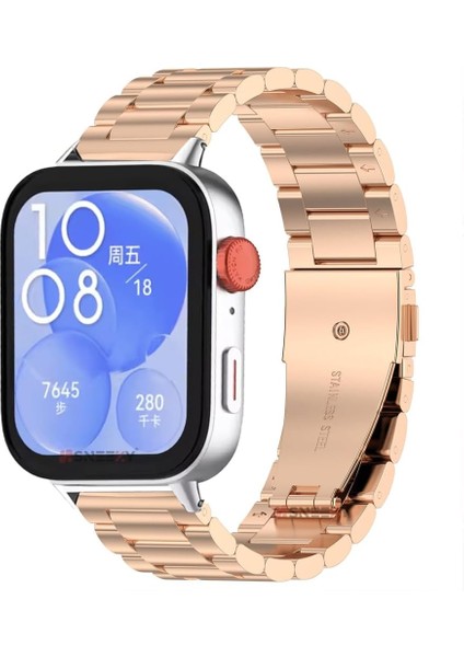 Huawei Watch Fit 3 Uyumlu Çelik Steel Kordon Kayış
