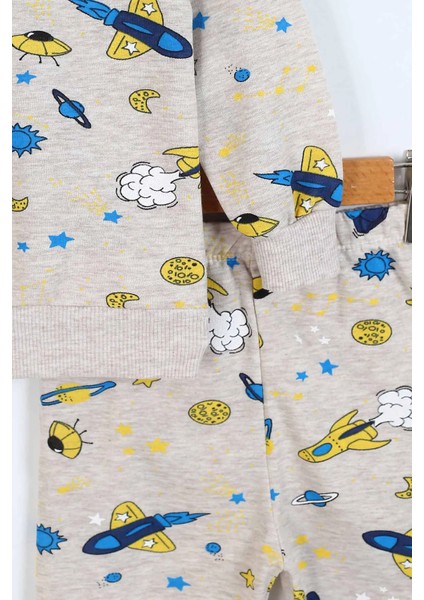 Erkek Çocuk Şardonlu Pijama Takımı Gezegen Baskılı Şardonlu Erkek Çocuk Pijama Takım fırsatları