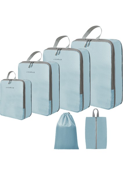 Lıcorıce Seyahat Saklama Çantası Sıkıştırma 6 Parçalı Set (Yurt Dışından)