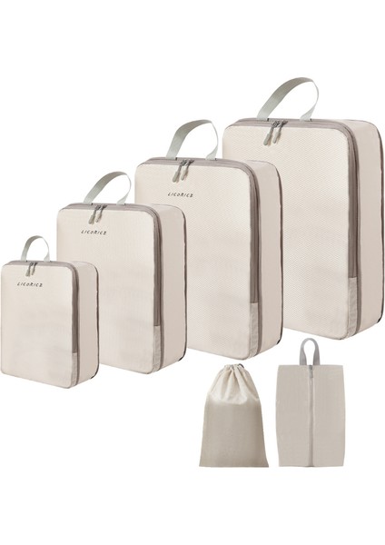 Lıcorıce Seyahat Saklama Çantası Sıkıştırma 6 Parçalı Set (Yurt Dışından)