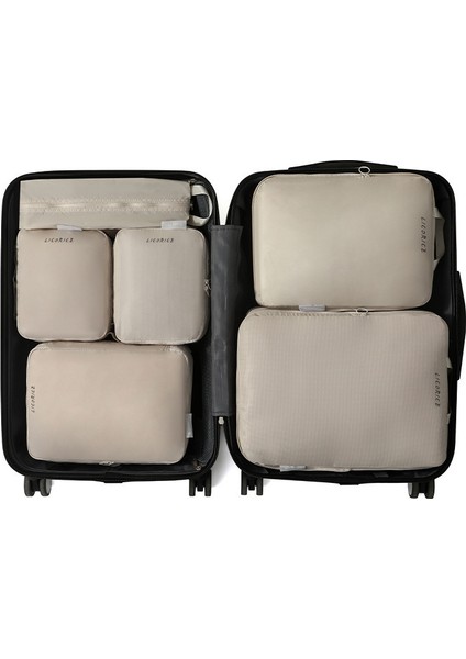 Lıcorıce Seyahat Saklama Çantası Altı Parçalı Sıkıştırma Düzenleyici (Yurt Dışından)