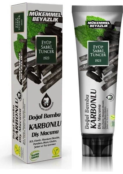 Doğal Aktif Bambu Karbonlu Diş Macunu 90 ml 12'li