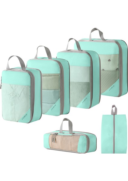 Lıcorıce Seyahat Saklama Çantası Sıkıştırma 6 Parçalı Set (Yurt Dışından)